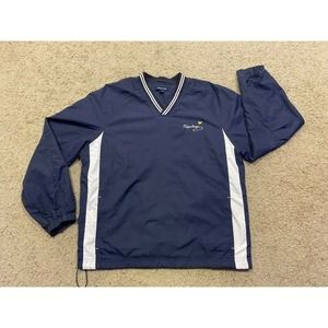 Men's SPORT-TEK size L JACKET Pull Over Golf "Tagalong" Logo NAVY BLUE Z21